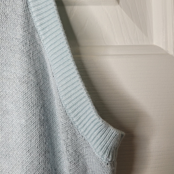 Wild Fable Women's Sleeveless Jacquard Floral Midi Sweater Dress Blue/Green Sz - Picture 6 of 10